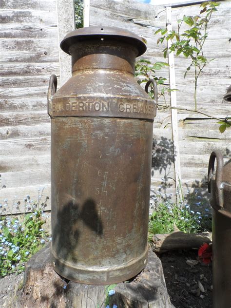 Vintage British Milk Churn Authentic And Sturdy