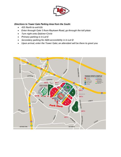 Arrowhead Stadium Parking Map