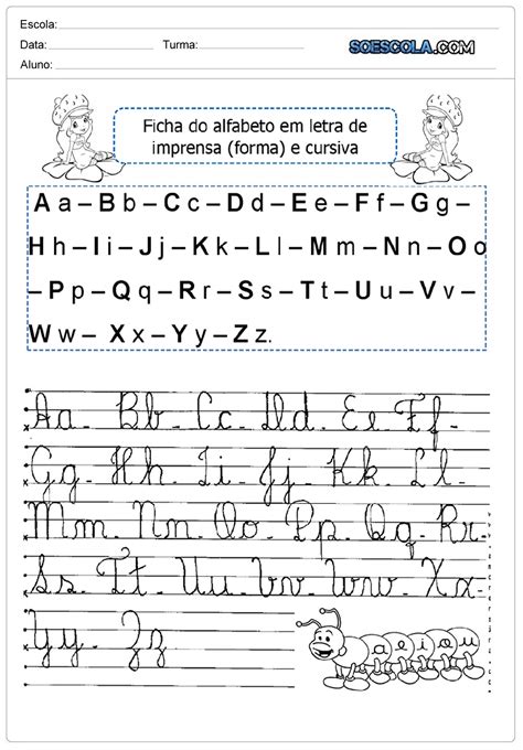 Caligrafia Do Alfabeto Com Letras Cursivas Alfabeto Cursivo Para Imprimir