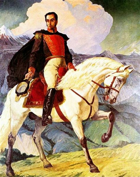 Retrato Ecuestre Del Libertador Simón Bolívar Obra Del Pintor