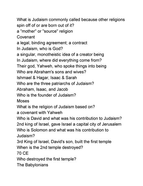 Judaism Definitions Notes What Is Judaism Commonly Called Because
