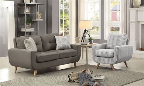Deryn Living Room Set Grey Homelegance Furniture Cart