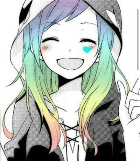 9 Best ♡ 『anime ~ Rainbow Hair』 ♡ Images On Pinterest Anime Girls Anime Art And Cartoon