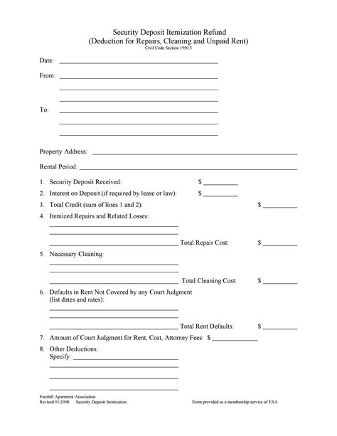 50 Effective Security Deposit Return Letters Ms Word Templatelab