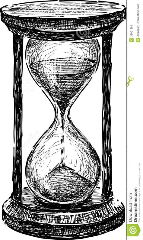 Hourglass Stock Image Image 35901361 Clock Drawings Pen Art
