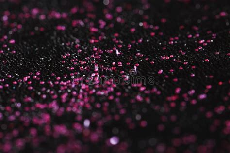 Pink Glitter With Bokeh Effect On Dark Stock Image Image Of Glamour
