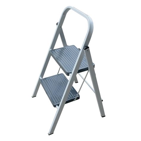Syneco 100kg 2 Step Steel Household Folding Ladder - Grey