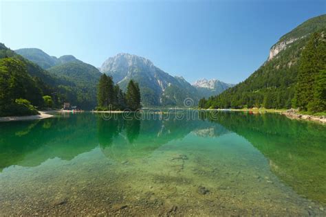Lago Del Predil Stock Image Image Of Italy Alps Border 43872557