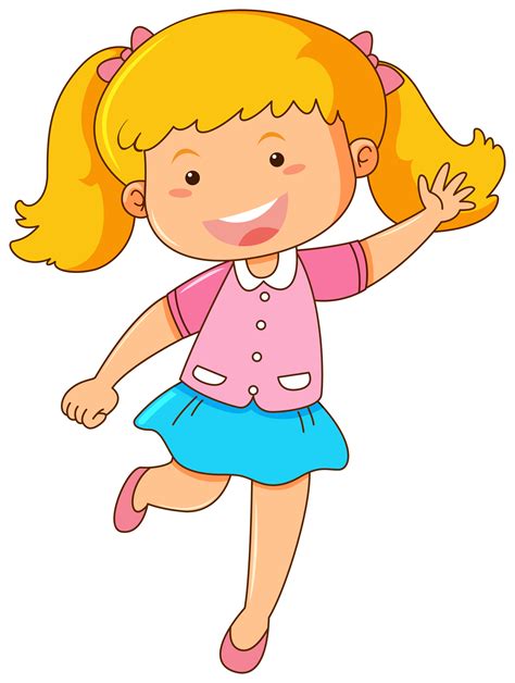 Happy Little Girl Cartoon