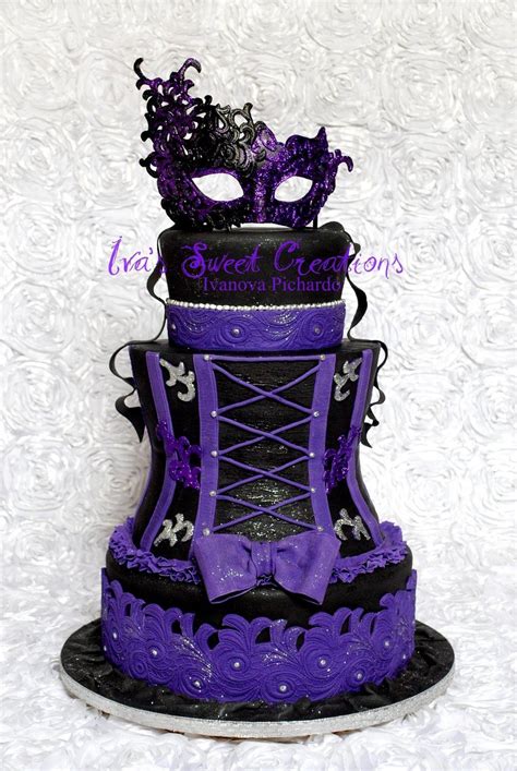 masquerade cake mask was made out of gumpaste design on the left of the mask was made with