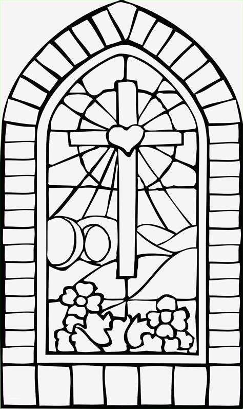 Stained Glass Cross Coloring Page Bmo Show