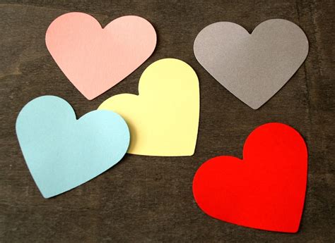 Any Color 3 Paper Hearts 50 Pcs Cardstock Cutout Etsy