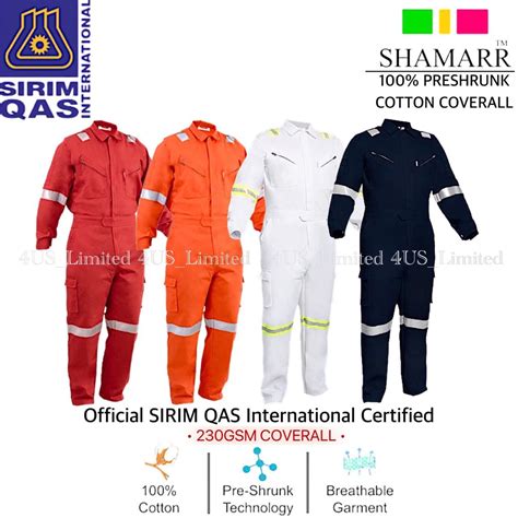 Shamarr 100 Preshrunk Safety Coverall With Reflective 230gsm High