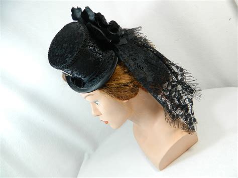 Mini Tophat Gothic Hat With Veil Cosplay Headpiece Wedding Etsy