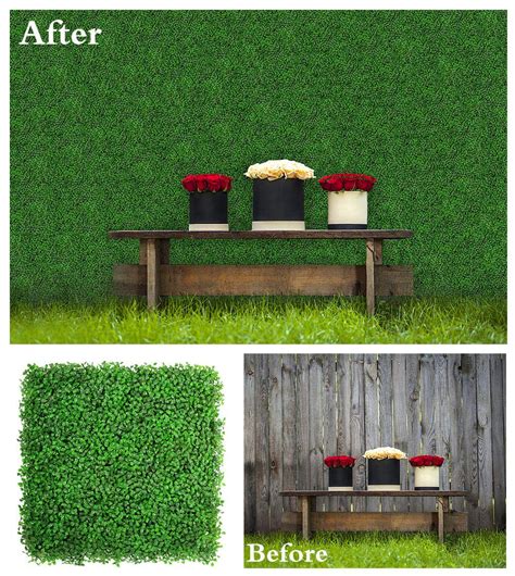 The most common privacy greenery material is canvas. Amazon.com : ULAND Artificial Hedges Panels, Boxwood ...