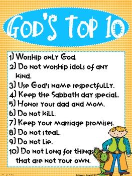 Preschool activities home > bible lessons for kids > ten commandments for kids. Ten Commandments for Kids (Song, Posters, Student Pages ...