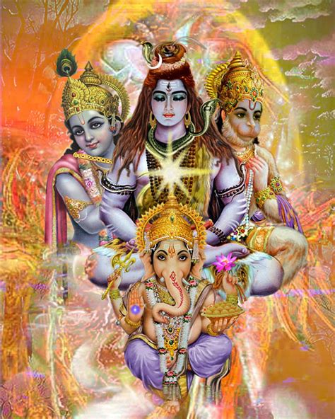 Hindu Poster Vishnu Shiva Ganesh Krishna Digital Art By Magdalena