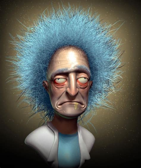 Realistic 3d Rick Sanchez By Wil Hughes Cartoon Faces Cartoon