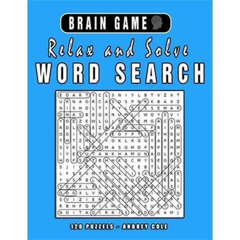 Brain Game Relax And Solve Word Search 120 Puzzles Book For Adults