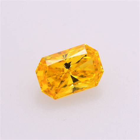 032 Carat Fancy Vivid Orange Yellow Diamond Radiant Shape Vs2