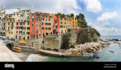 Riomaggiore Fisherman Village Is One Of Five Famous Colorful Villages