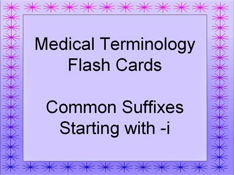 Printable Medical Terminology Flashcards