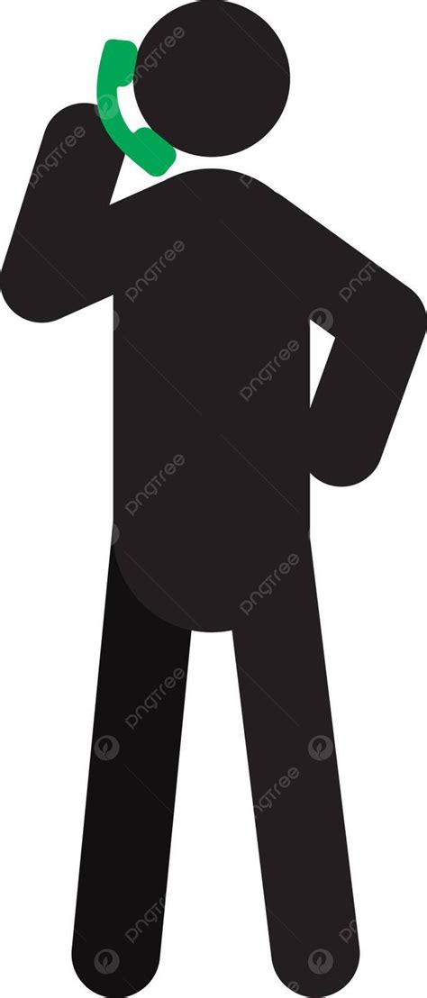 Man Talking On Phone Silhouette Icon Communication Operator Support