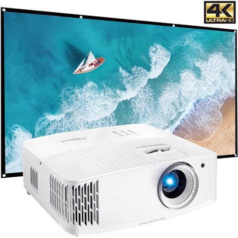 Optoma 4k Uhd Home Theater And Gaming Projector Uhd30 Renewed Bundle With Minolta 120 Inch Home