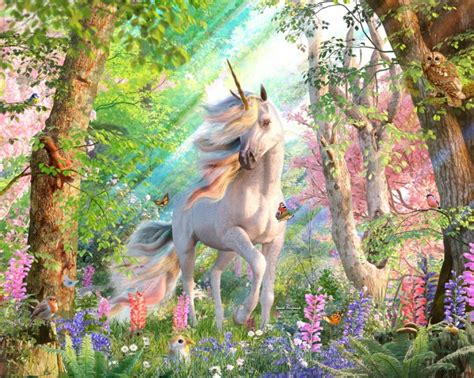 Unicorn Enchanted Forest Wall Mural By David Penfound