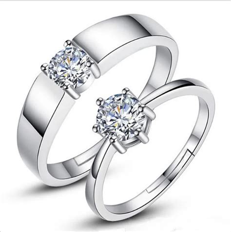 Buy Wedding Rings For Men And Women Adjustable Silver