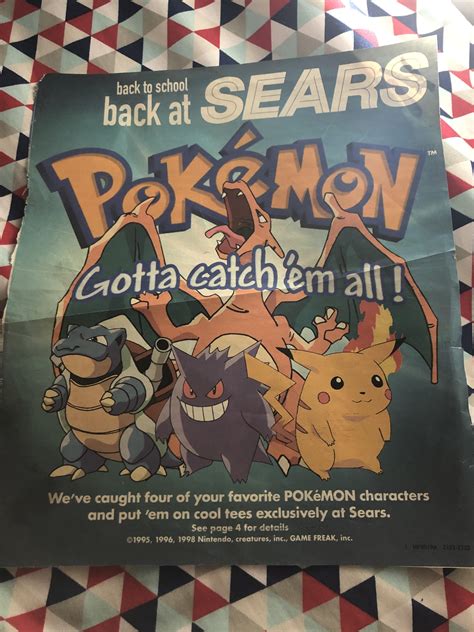 Old Sears Pokémon Ad From 1998 That I Found Rgwsloppy