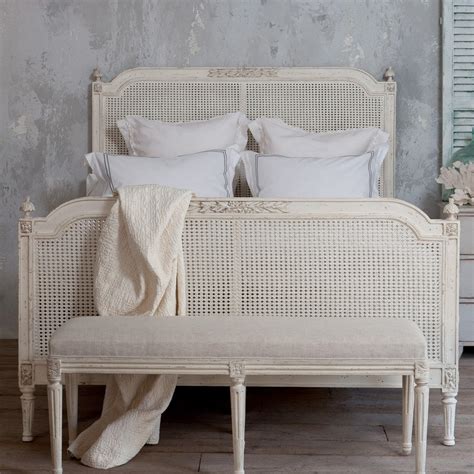 Arthur headboard made in solid wood and rattan. Eloquence Blanka Cane Antique White Bed | White bedding, French style bedroom, Furniture