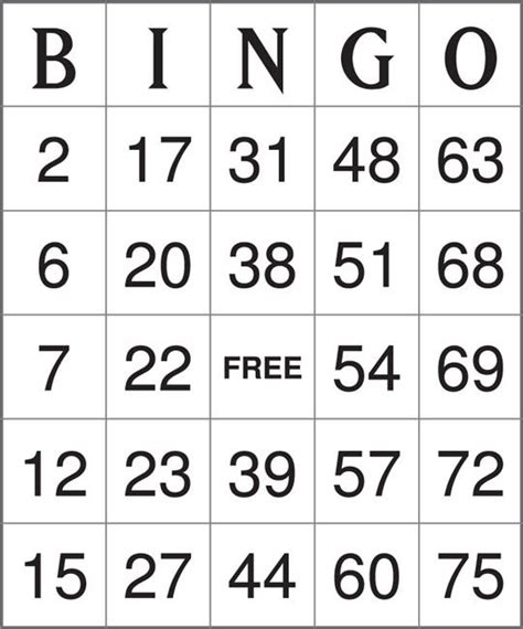 Freeprintablenumberbingocards Birthday Card Printable Bingo