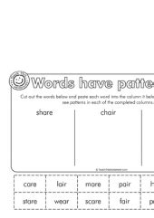 Word Sorting - are, air, ear | Word sorts, Words, Teaching