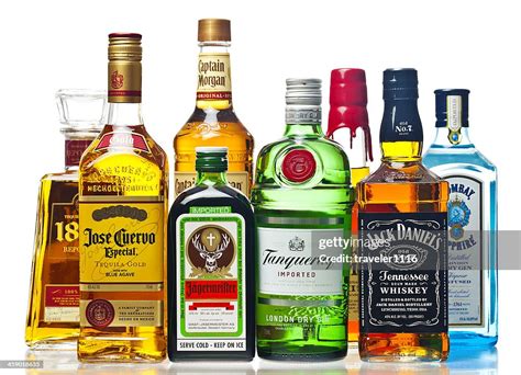 Liquor Bottles On A White Background High Res Stock Photo Getty Images