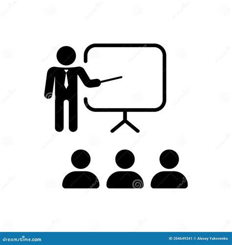 Training Seminar Icon Classroom Teacher With Students Vector On
