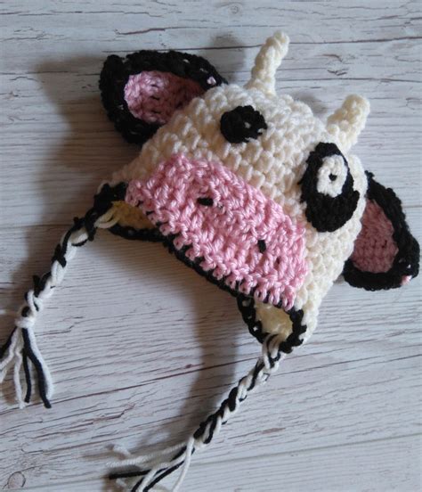 Crochet Cow Hat Newborn Cow Hat Baby Cow Hat Animal Hat Etsy