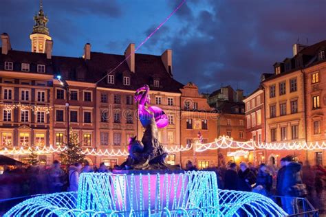 Warsaw Old Town At Christmas In Poland Stock Image Image Of City