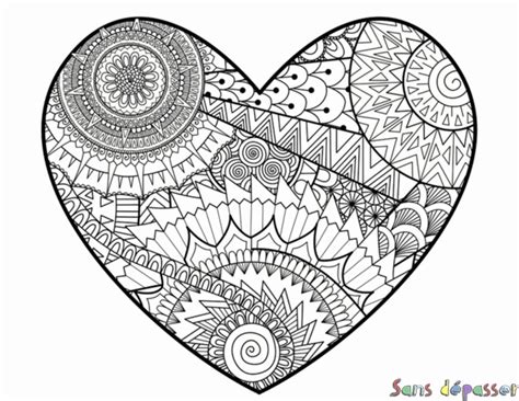 Des animaux à colorier créapassions en coloriage renard mandala. Coloriage Coeur et mandala - Sans Dépasser