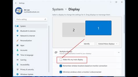 How To Change Main Display Monitor Windows Youtube