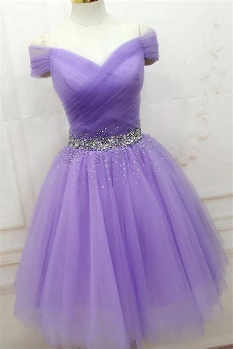 off shoulder sequins lilac short prom dress homecoming dress off shou abcprom