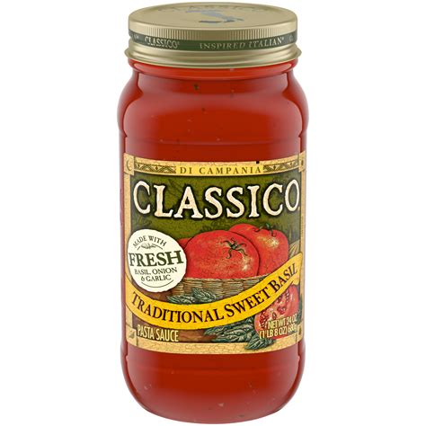 Classico Traditional Sweet Basil Pasta Sauce, 24 oz Jar - Walmart.com ...