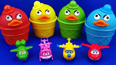 Play Doh Ice Cream Cups Super Wings Surprise Toys Kinder Surprise Eggs