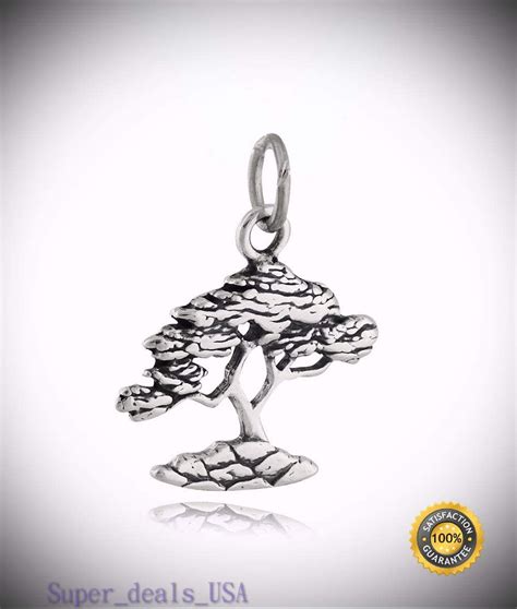 Cypress Tree Charm 925 Sterling Silver Monterey Lone New