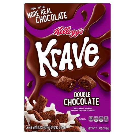 Kellogg S Krave Breakfast Cereal Double Chocolate Filling Made With Real Chocolate 11 Oz Box