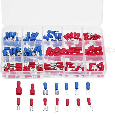140pcs 15 Squares Assorted Insulated Electrical Wire Terminal Crimp