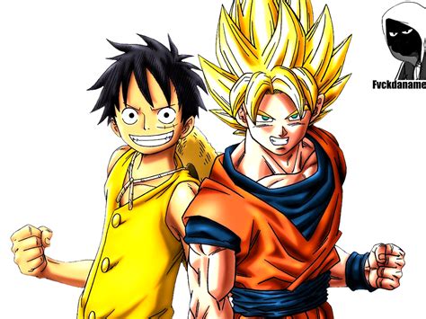 Luffy And Son Goku Crossover By Fvckfdaname On Deviantart