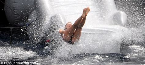 Chris Hemsworths Wife Elsa Pataky Plummets Down A Steep Water Slide