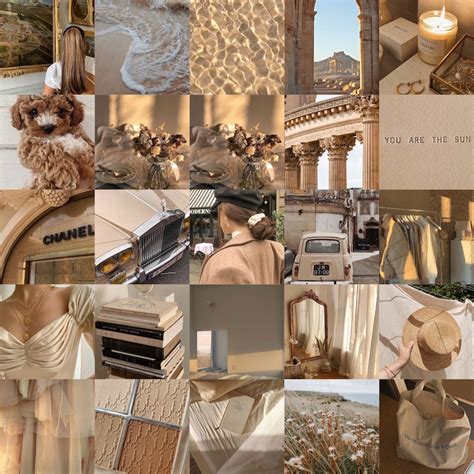 90 Neutral And Beige Aesthetic Photo Wall Collage Kit Boujee Etsy Uk