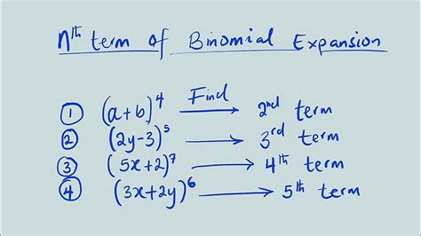 Nth Term Of Binomial Expansion Pascals Triangle Youtube